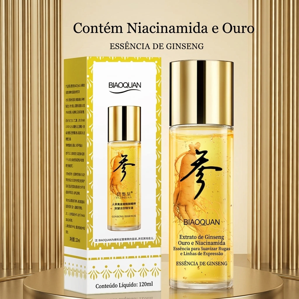 Sérum Facial com Ginseng, Ouro e Niacinamida 120 mL Hidratação e Viço