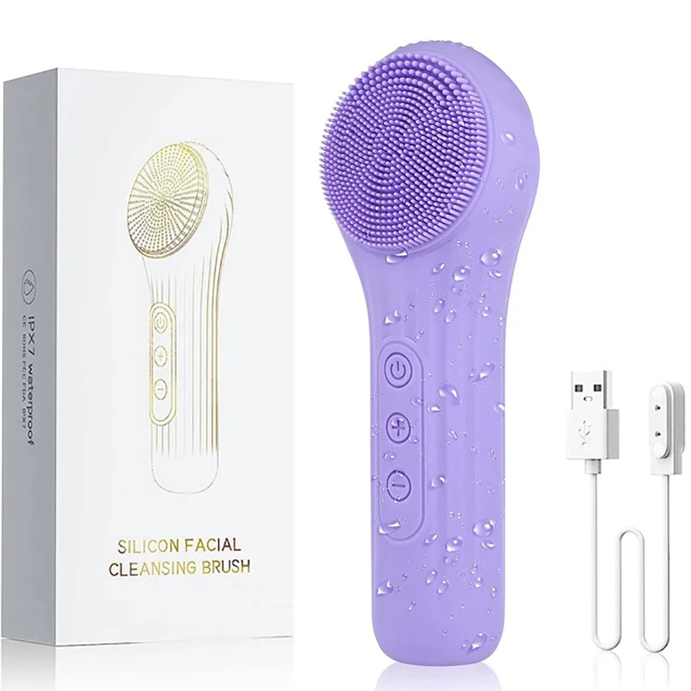 Escova de Limpeza Facial Ultrassônica Elétrica Recarregável