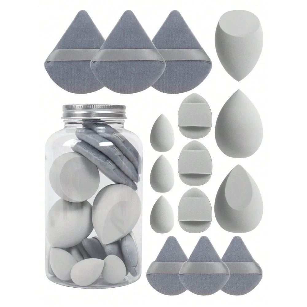 Kit Esponja de Maquiagem Gota Blender Macia Puff