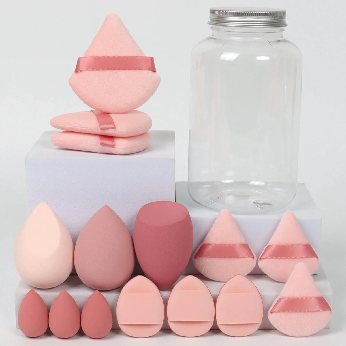 Kit Esponja de Maquiagem Gota Blender Macia Puff