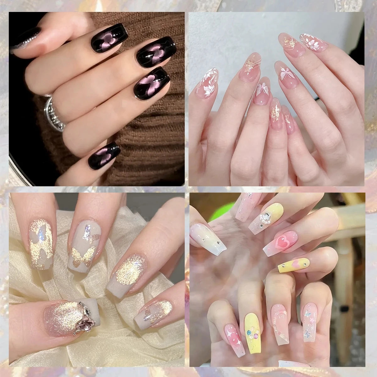 Adesivos Stencil para Nail Art – Kit com 3, 6, 12 ou 18 Cartelas