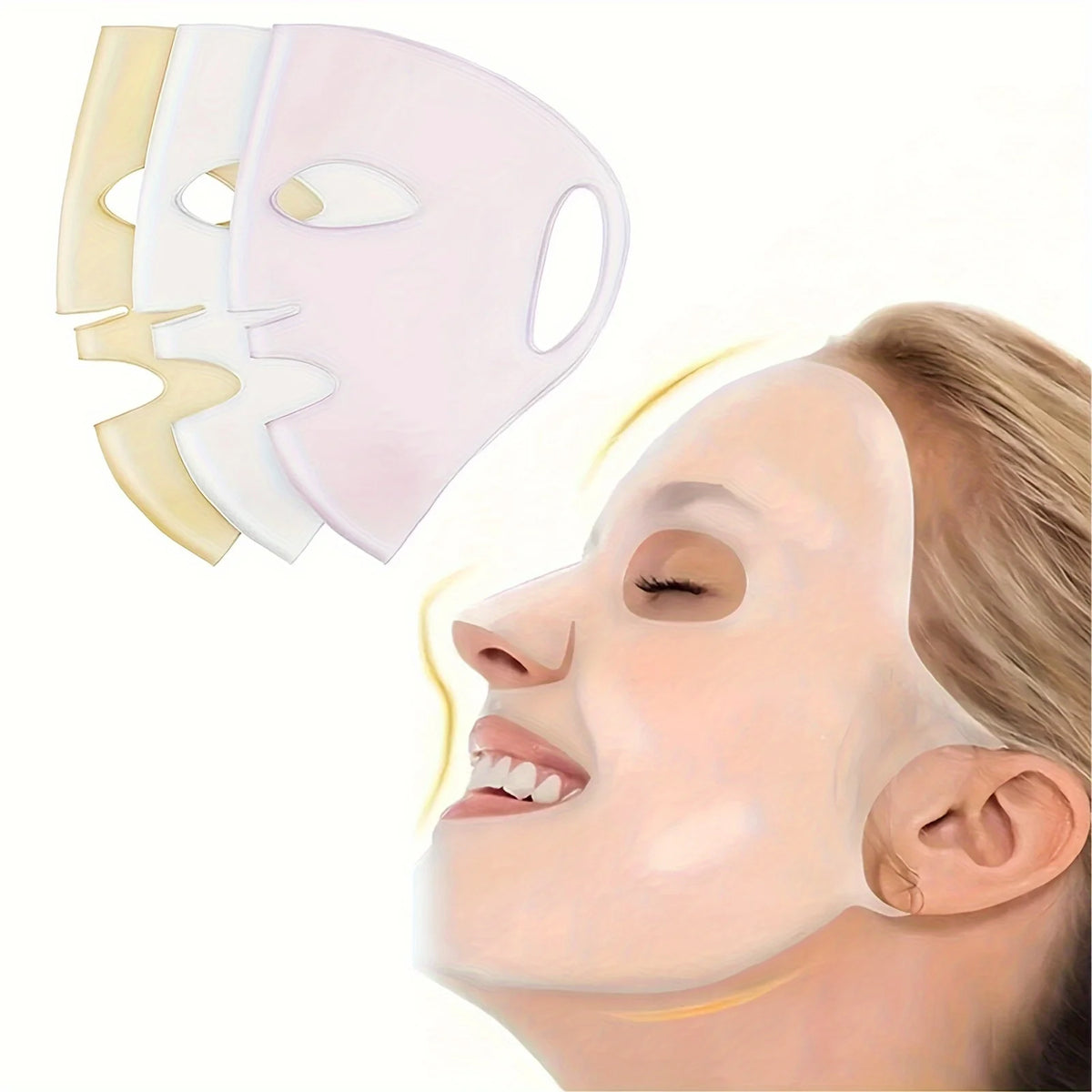 Mascara Facial Silicone 3D Reutilizavel Hidratacao