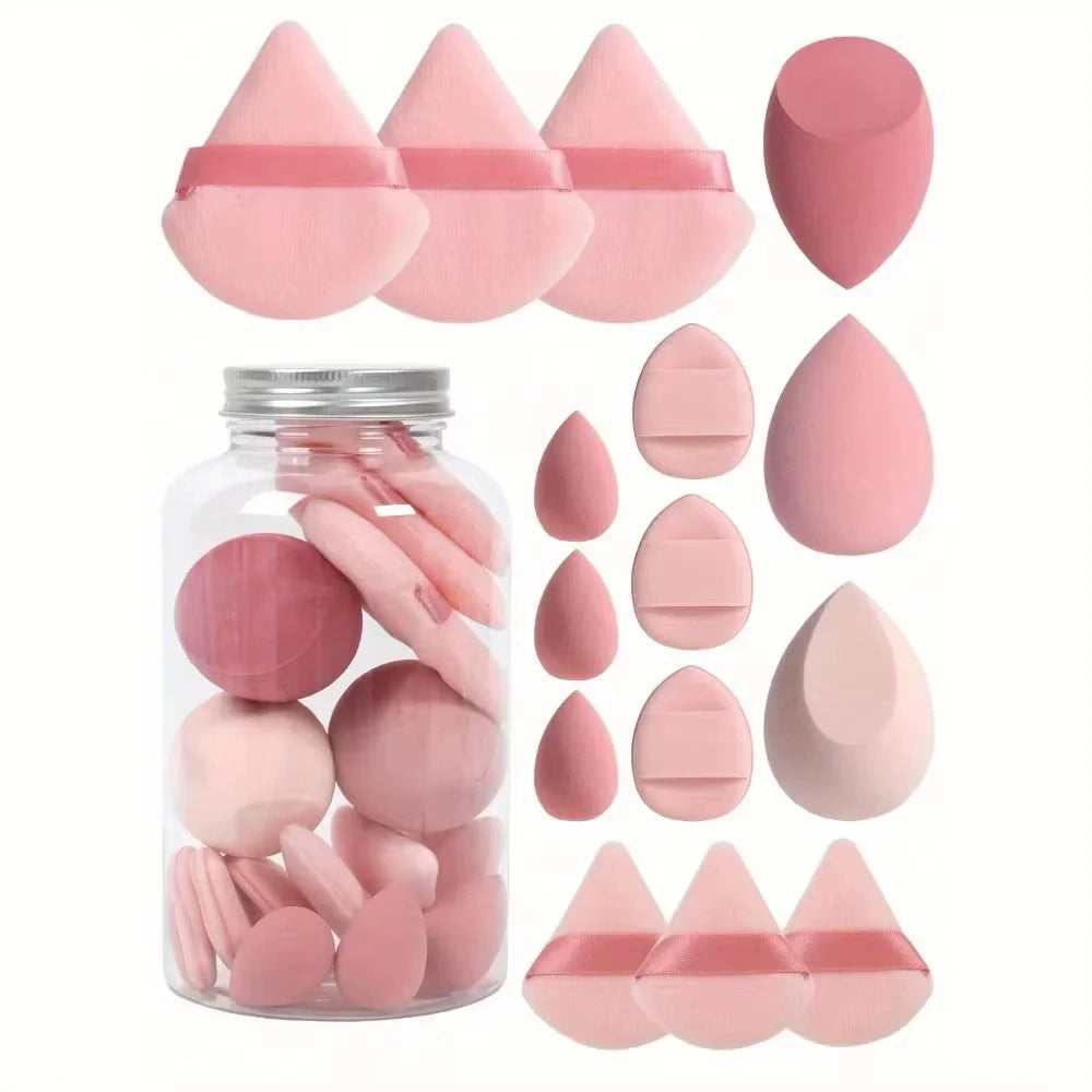 Kit Esponja de Maquiagem Gota Blender Macia Puff
