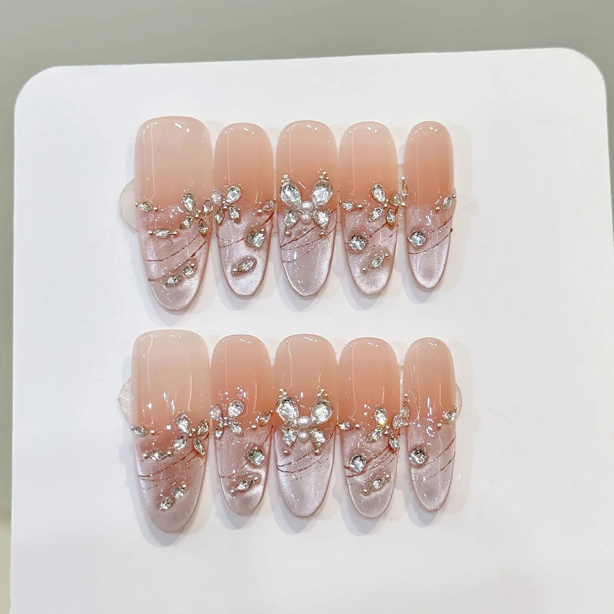Kit com 10 Unhas Postiças 3D Olho de Gato