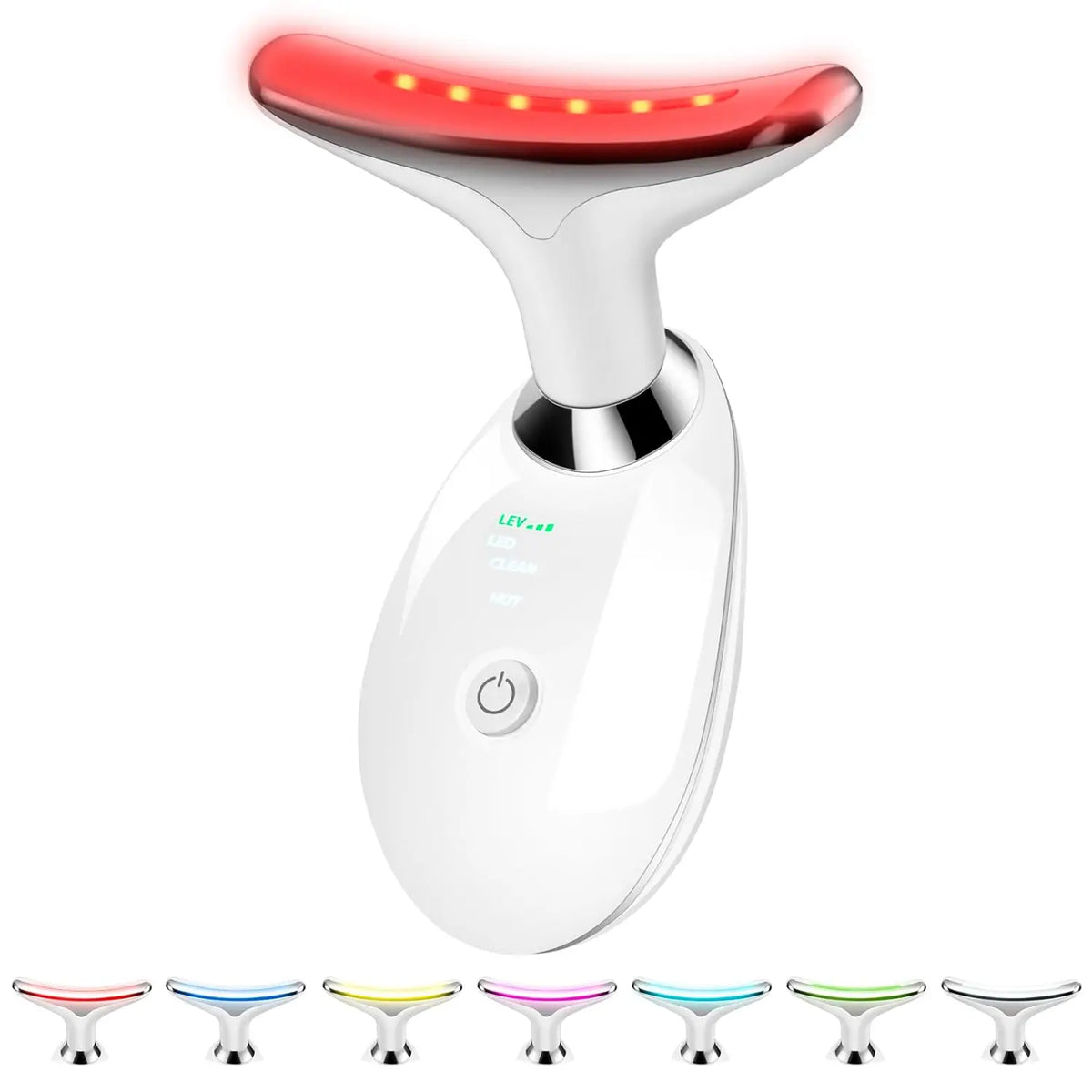 Massageador Facial e Pescoço com LED, EMS e Aquecimento