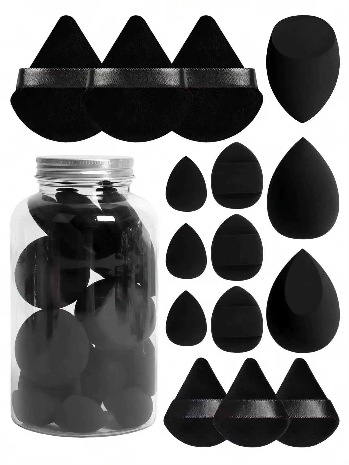 Kit Esponja de Maquiagem Gota Blender Macia Puff