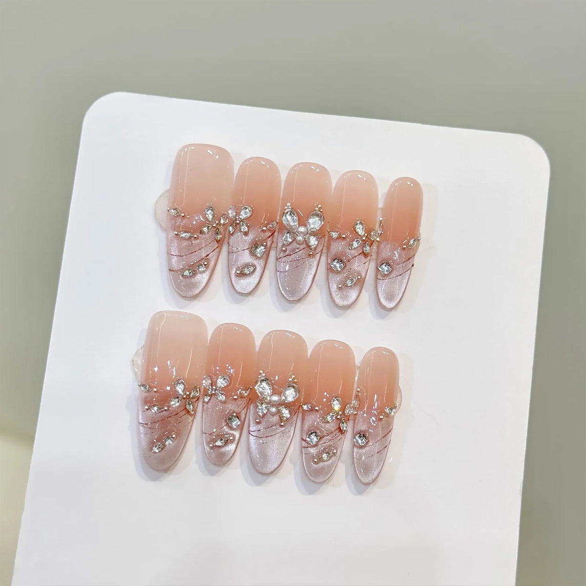 Kit com 10 Unhas Postiças 3D Olho de Gato
