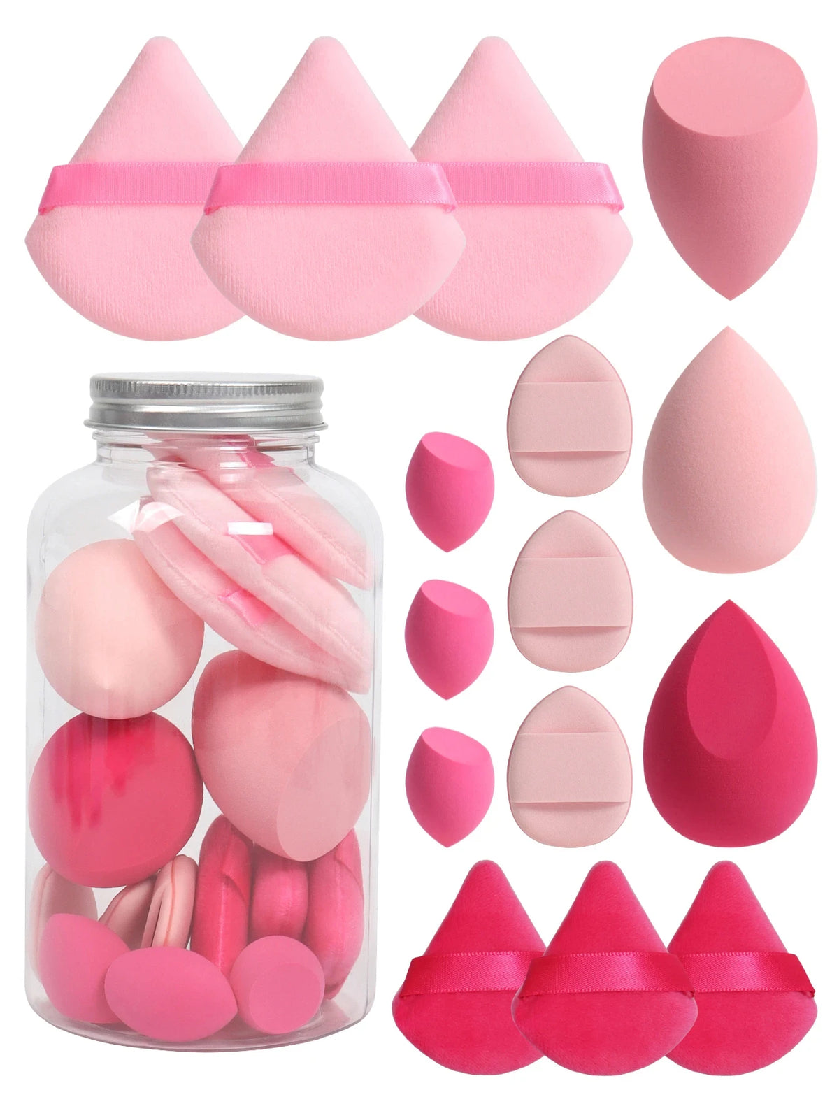 Kit Esponja de Maquiagem Gota Blender Macia Puff