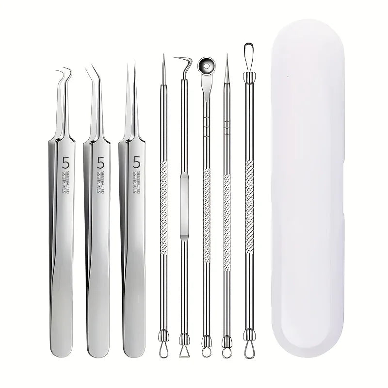 Kit Extrator de Cravos e Espinhas Inox Extracao Profissional