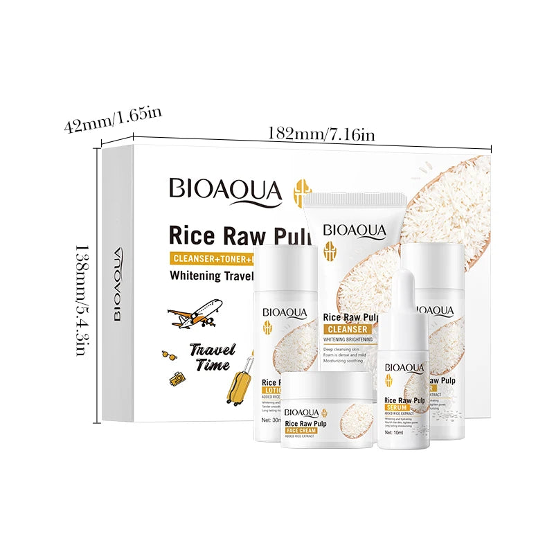 Kit Skincare Arroz Clareador Hidratante Facial Completo