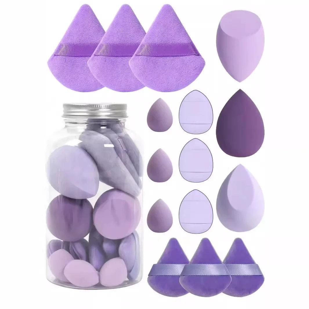 Kit Esponja de Maquiagem Gota Blender Macia Puff