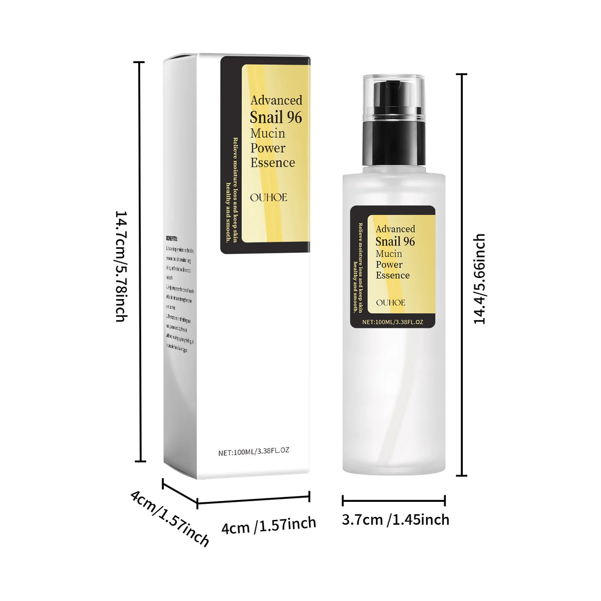 Essência Facial OUHOE Snail 96 com Mucina de Caracol 100 mL
