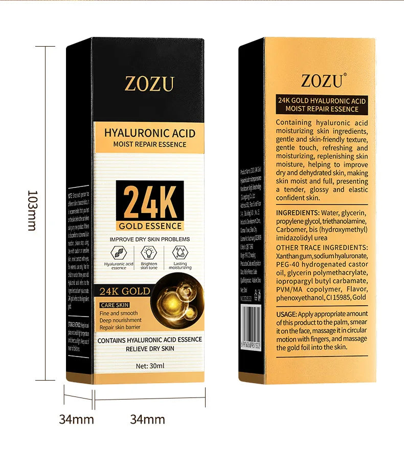 Sérum Facial 24K Gold com Ácido Hialurônico 30 ml