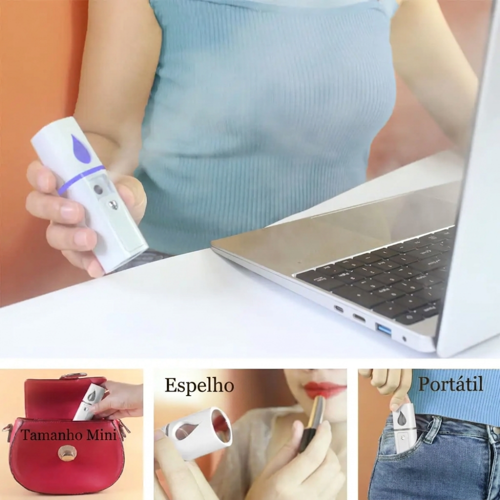 Mini Nano Spray Facial OREADEX L2 Portátil e Recarregável USB