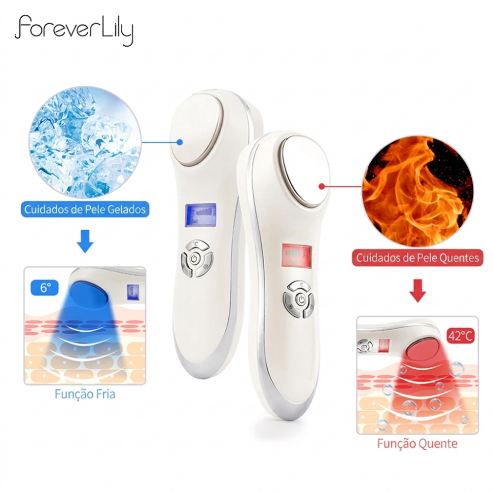 Massageador Facial Quente Frio Crioterapia Lifting