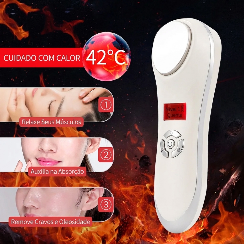Massageador Facial Quente Frio Crioterapia Lifting