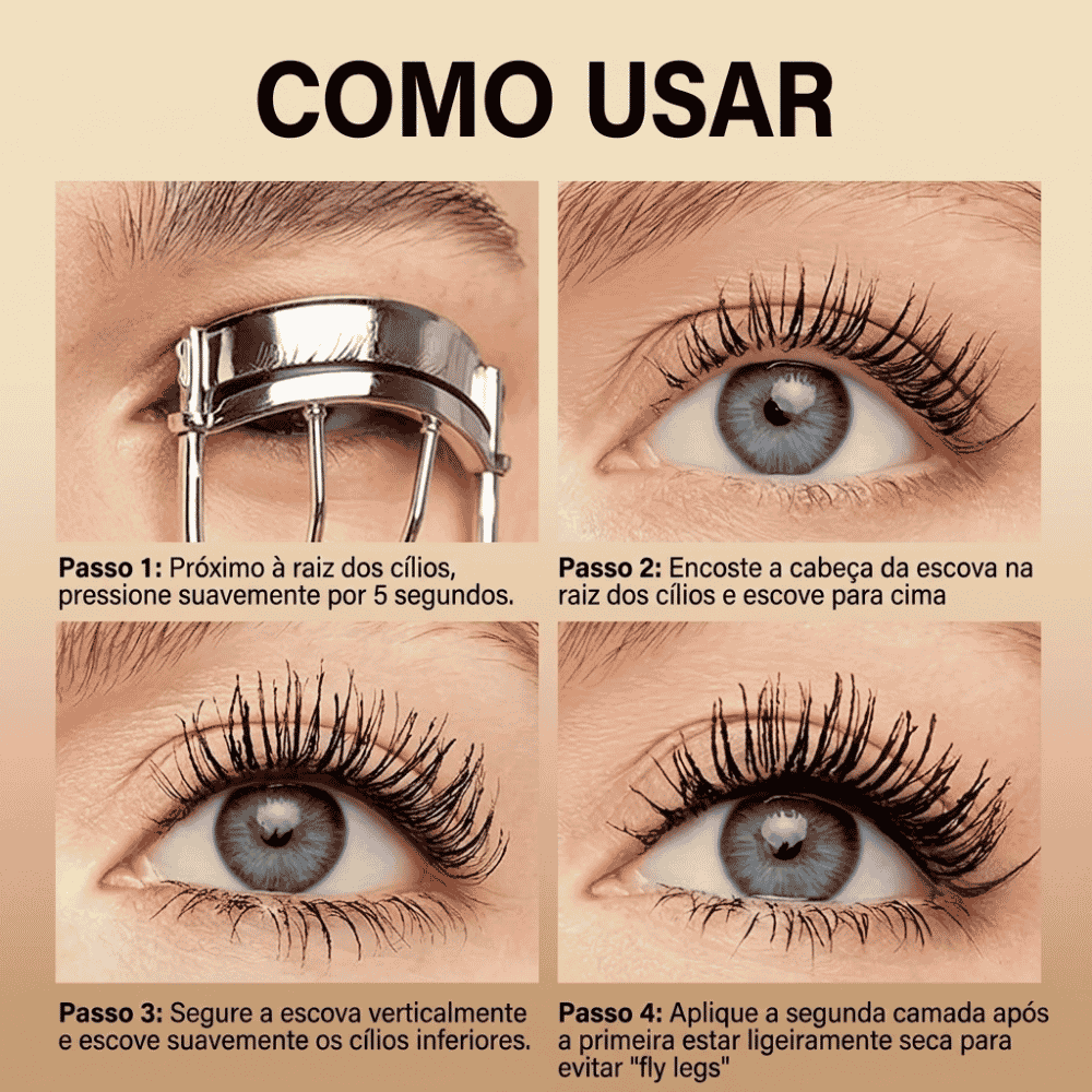 Kit 2 Rímel Máscara de Cílios 3D Preteadora A Prova Dágua