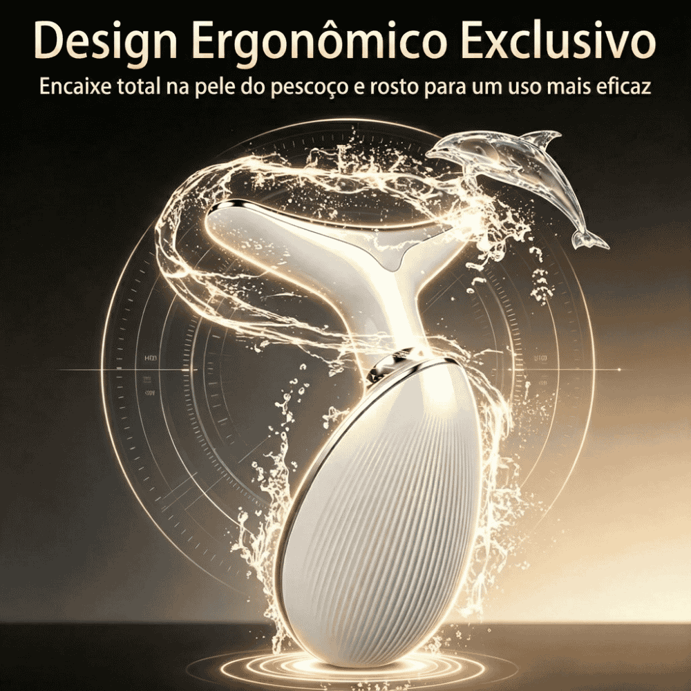Massageador Facial e Pescoço com LED, EMS e Aquecimento