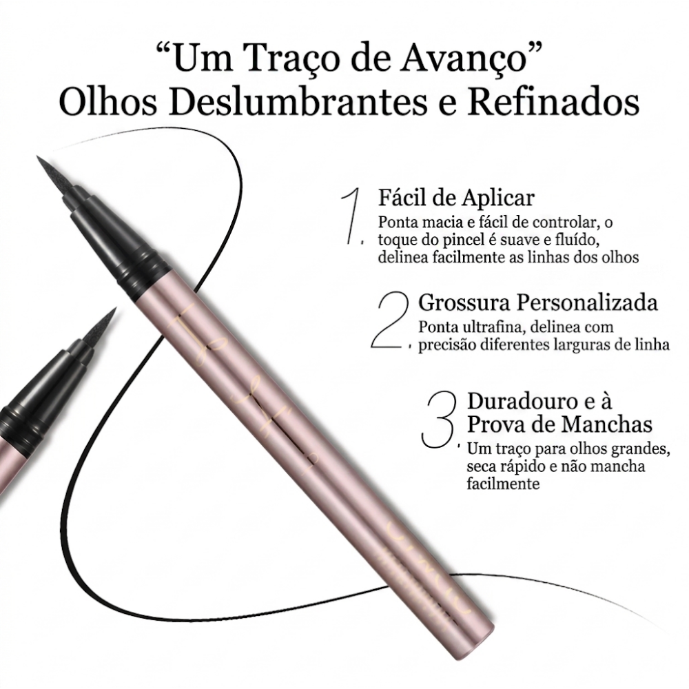 Delineador Líquido Preto à Prova d’Água Ponta Fina