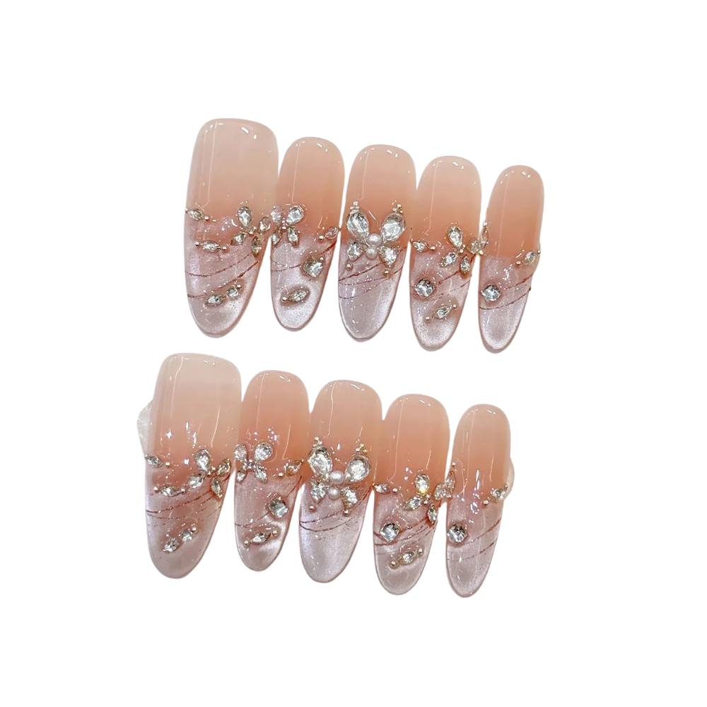 Kit com 10 Unhas Postiças 3D Olho de Gato