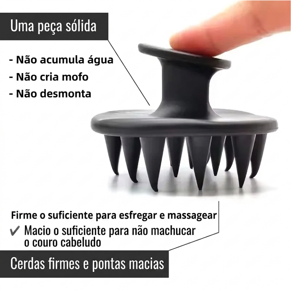 Aplicador de Óleo Capilar, Massageador e Escova de Cabelo