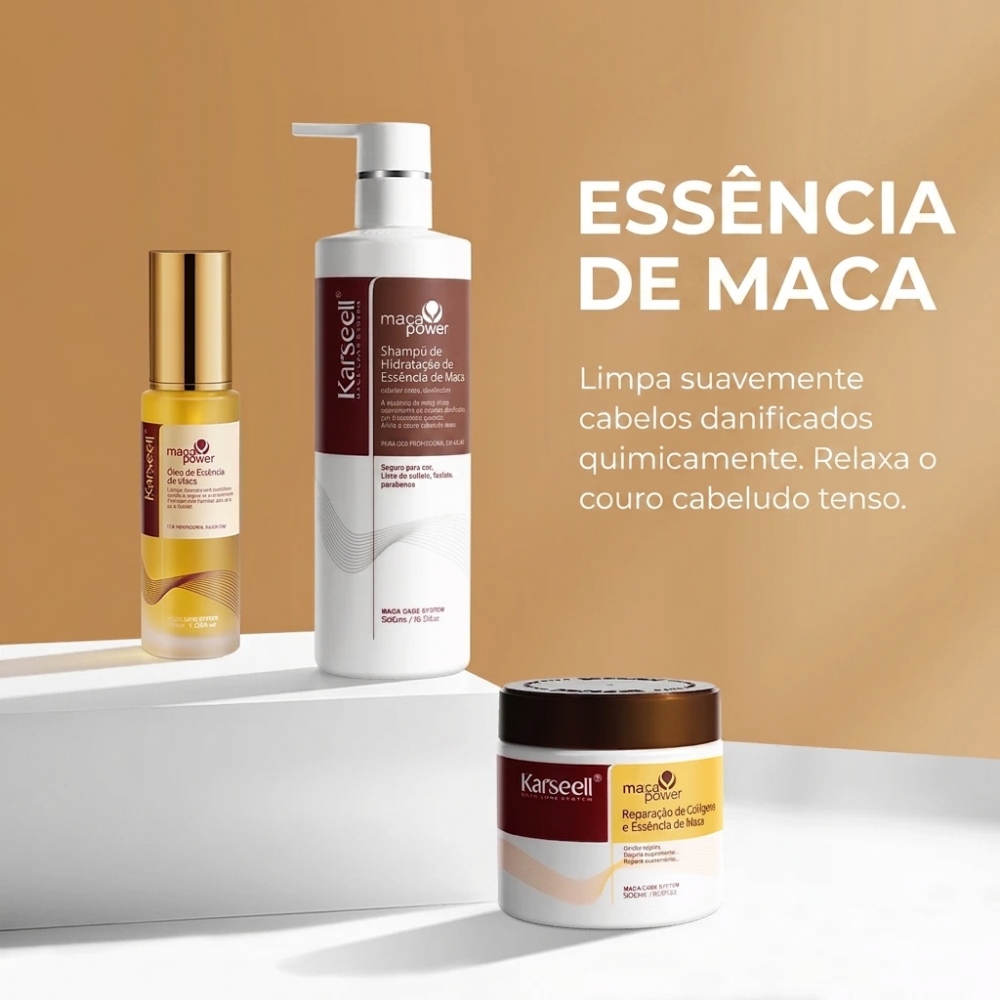 Kit Karseell Shampoo + Máscara de Colágeno + Óleo de Argan